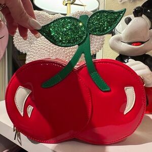 Hello 3AM Patent Red Cherry Purse NWT
